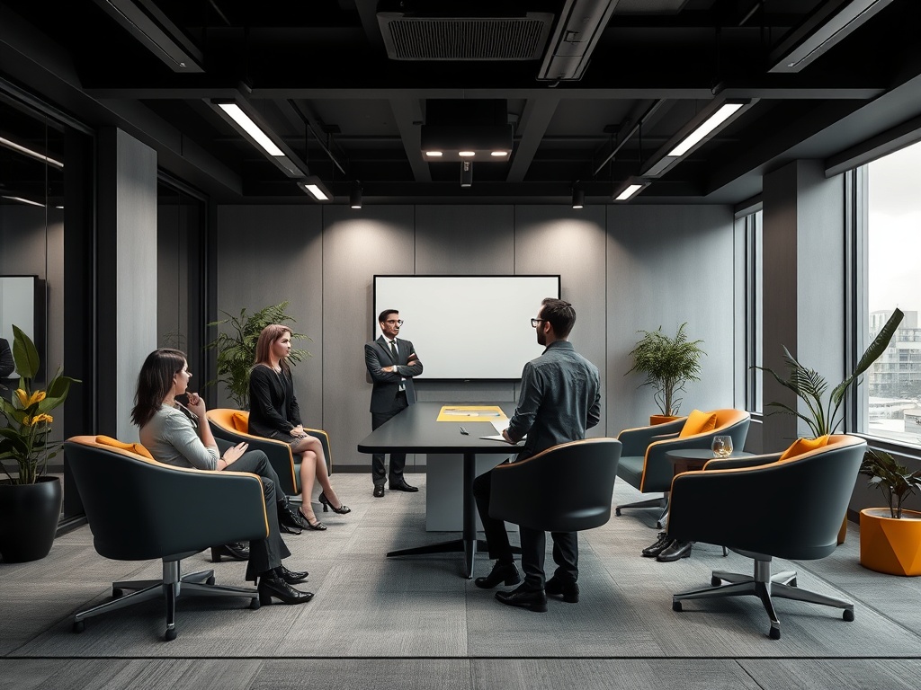 Sophisticated business meeting room representing professional services insurance protection